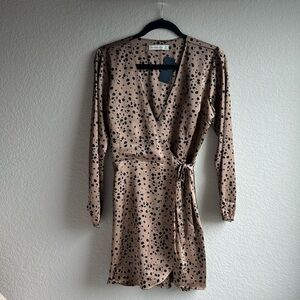 Leopard Print Wrap Dress, A&F, size M